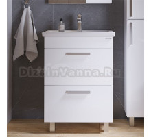 Тумба под раковину без столешницы Grossman Нео 60 пленка, с ящиками, глянцевая белая