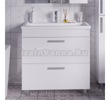 Тумба под раковину без столешницы Grossman Нео 80 пленка, с ящиками, глянцевая белая