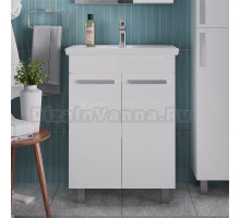 Тумба с раковиной Grossman Нео 70 пленка, с дверцами, глянцевая белая