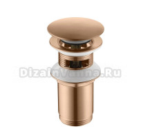 Донный клапан для раковины Timo 8011/19 с переливом, розовое золото
