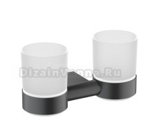 Стакан для ванной Timo Luiro 18534/03 настенный, черный, стеклянный, двойной