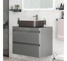Тумба под раковину без столешницы Corozo Алабама 80 подвесная, 2 ящика, графит