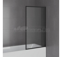 Paini-ScreenWT80F Шторка на ванну Screen 80 см, неподвижная, принт рамка, проф. черный