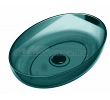 Накладная раковина Abber Kristall AT2801Aquamarin 60 бирюзовая, овальная