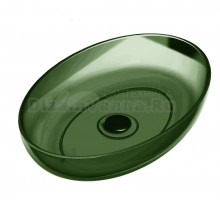 Накладная раковина Abber Kristall AT2801Emerald 60 зеленая, овальная