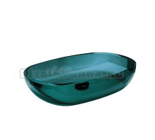 Накладная раковина Abber Kristall AT2805Aquamarin 60 бирюзовая, прямоугольная