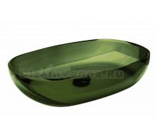 Накладная раковина Abber Kristall AT2805Emerald 60 зеленая, прямоугольная