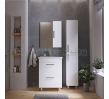 Мебель для ванной комнаты Grossman Нео 60 эмаль, с ящиками, глянцевая белая