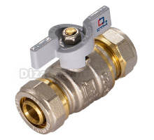 Шаровой кран СТМ CWPB1616 16х16 с цангой, ручка бабочка