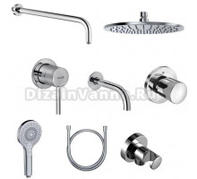 Душевой комплект Kludi Bozz 386340576 С ВНУТРЕННЕЙ ЧАСТЬЮ, 10 в 1, хром