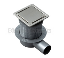 Душевой трап Logan L003-110 11x11, в пол, нержавеющая сталь, с сифоном