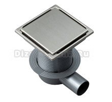 Душевой трап Logan L004-150 11x11, в пол, нержавеющая сталь, с сифоном