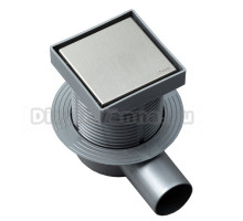 Душевой трап Logan L005-100 11x11, в пол, нержавеющая сталь, с сифоном