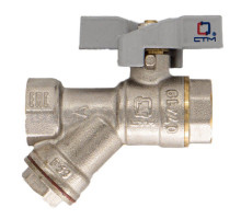 Шаровой кран СТМ CWFFFB12 с фильтром,1/2" вн-вн, ручка бабочка