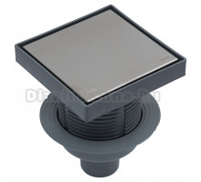 Душевой трап Logan L005-150-VERTICAL 14x14, в пол, нержавеющая сталь, с сифоном