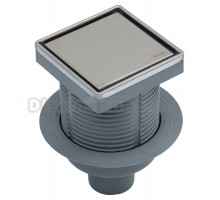 Душевой трап Logan L006-100-VERTICAL 10x10, в пол, нержавеющая сталь, с сифоном