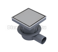 Душевой трап Logan L006-150 16x16, в пол, нержавеющая сталь, с сифоном