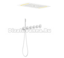 Душевой комплект Timo Saona SX-2319/16SM С ВНУТРЕННЕЙ ЧАСТЬЮ, с термостатом, белый матовый