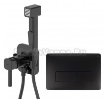 Гигиенический душ IDDIS Axes 004BLS0i08 со смесителем, С ВНУТРЕННЕЙ ЧАСТЬЮ + Кнопка смыва Unifix UNI10B0i77 черная