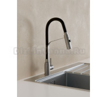 Cмеситель для кухни с гибким изливом и режимом "душ" Кnotlor SS-07, сатин