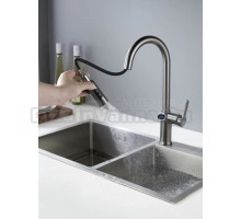 Cмеситель для кухни с индикатором температуры Кnotlor KN-100/GM, вороненая сталь