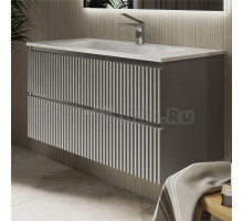 Тумба под раковину без столешницы Raval Coste 100 подвесная, 2 ящика, светло-серая soft touch