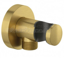 Шланговое подключение Kludi A-QA 60547N0-00 с держателем, брашированное золото