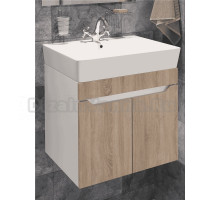 Тумба под раковину без столешницы DIWO Архангельск 60 подвесная, белая, сонома