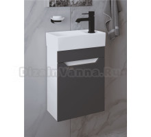 Тумба с раковиной DIWO Архангельск 40 подвесная, белая, антрацит