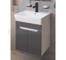 Тумба с раковиной DIWO Архангельск 50 подвесная, белая, антрацит