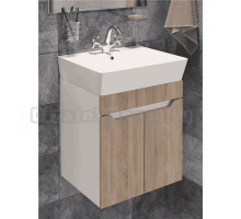 Тумба с раковиной DIWO Архангельск 50 подвесная, белая, сонома