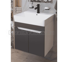 Тумба с раковиной DIWO Архангельск 60 подвесная, белая, антрацит