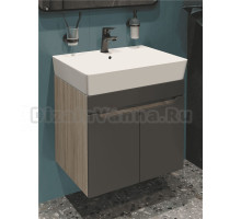 Тумба с раковиной DIWO Архангельск 60 подвесная, дуб сонома, антрацит