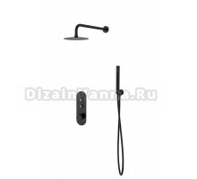 Душевой комплект SantiLine SL-9016MB черный матовый, С ВНУТРЕННЕЙ ЧАСТЬЮ