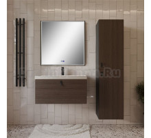 Мебель для ванной комнаты MebelVann Line 80 подвесная, графит, орех, 1 ящик