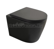 Унитаз подвесной Veconi Ando VAN-48TB безободковый, с микролифтом, матовый черный