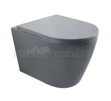 Унитаз подвесной Veconi Ando VAN-48TGR безободковый, с микролифтом, матовый серый