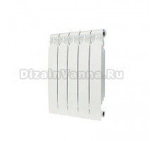 Радиатор алюминиевый секционный Bilux ALM 500 5 секций, боковое проходное подключение, белый