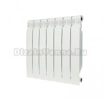 Радиатор алюминиевый секционный Bilux ALM 500 7 секций, боковое проходное подключение, белый