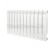 Радиатор алюминиевый секционный Bilux ALM 500 12 секций, боковое проходное подключение, белый
