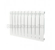 Радиатор алюминиевый секционный Bilux ALM 500 10 секций, боковое проходное подключение, белый