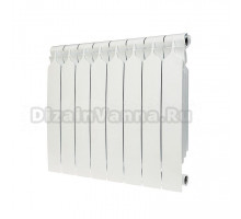 Радиатор алюминиевый секционный Bilux ALM 500 8 секций, боковое проходное подключение, белый