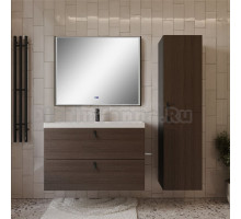 Мебель для ванной комнаты MebelVann Line 100 подвесная, графит, орех, 2 ящика