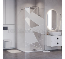 Душевая перегородка Niagara Nova NG-660-10 100х195, профиль хром, стекло прозрачное с рисунком