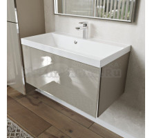 Тумба с раковиной MebelVann Arno 80 подвесная, капучино, 1 ящик