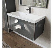 Тумба с раковиной MebelVann Arno 80 подвесная, графит, 1 ящик