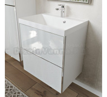 Тумба с раковиной MebelVann Arno 60 подвесная, белая, 2 ящика