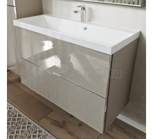 Тумба с раковиной MebelVann Arno 100 подвесная, капучино, 2 ящика