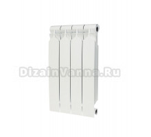 Радиатор биметаллический секционный Bilux Plus R500 4 секции, боковое проходное подключение, белый