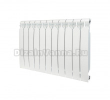 Радиатор биметаллический секционный Bilux Plus R500 11 секций, боковое проходное подключение, белый
